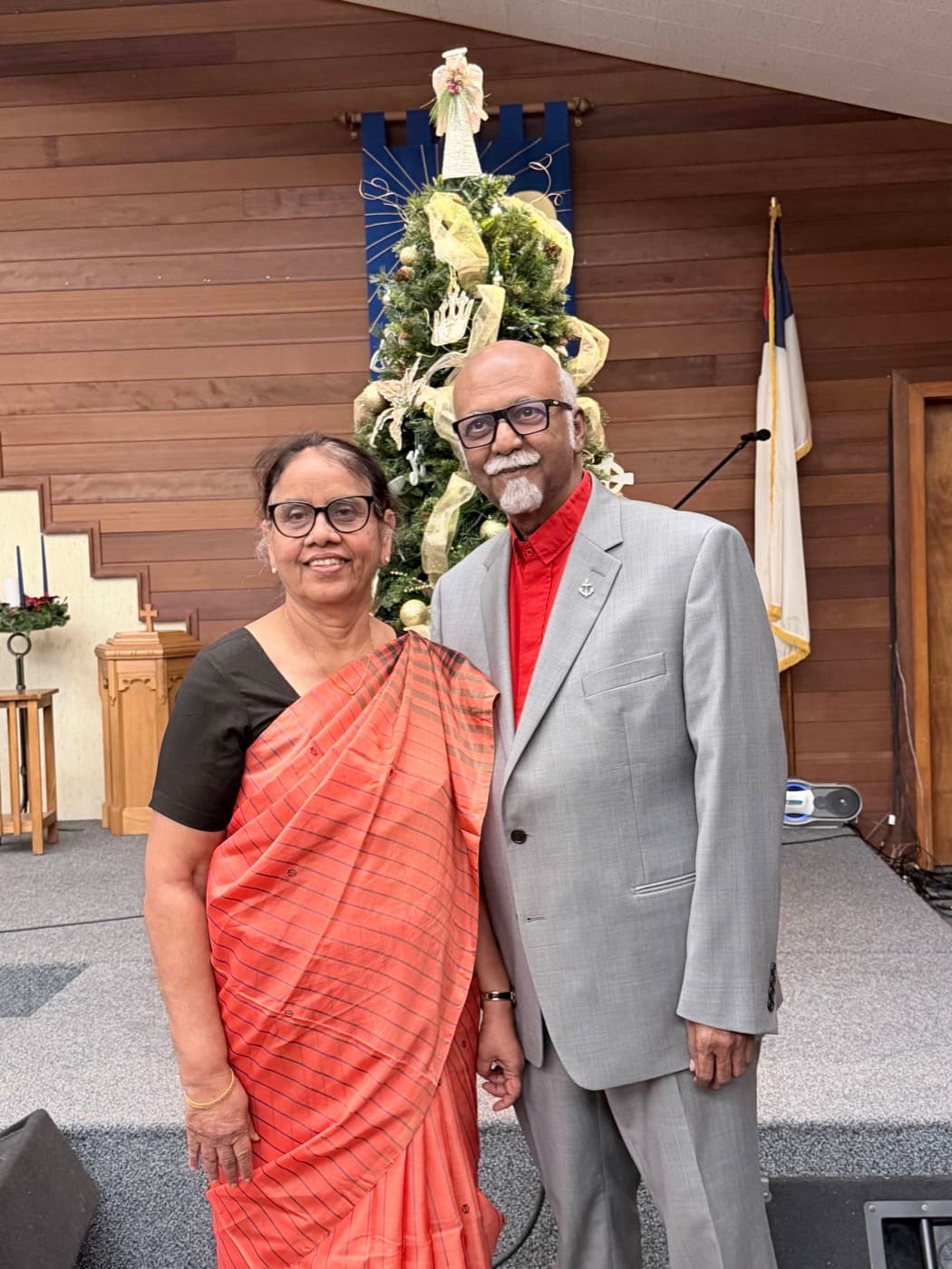 Rev. Dr. Nathan J. Gnaniah and Ranjini Gnaniah at San Diego Indian Church